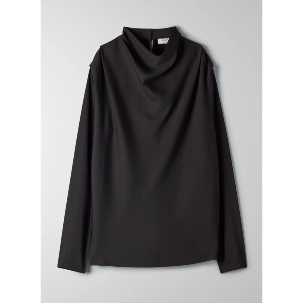 ARITZIA BABATON AVIARY BLACK MOCK NECK TOP